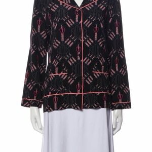 Valentino Black and Pink Button Down Shirt